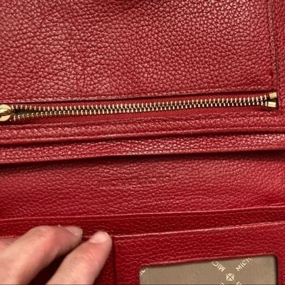 Michael Kors red leather wallet